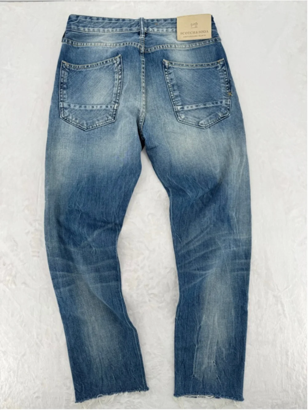 Scotch & Soda Drake Jeans Raw Hem Perfect Vintage Fade Button Fly Men's 32x29